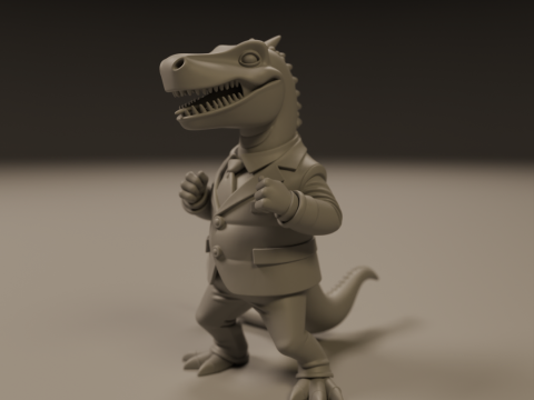 Dinosaur in suit Model Cetak 3D