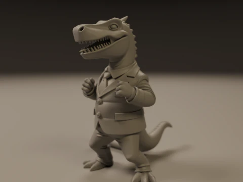 Dinosaur in suit 3D Print Model