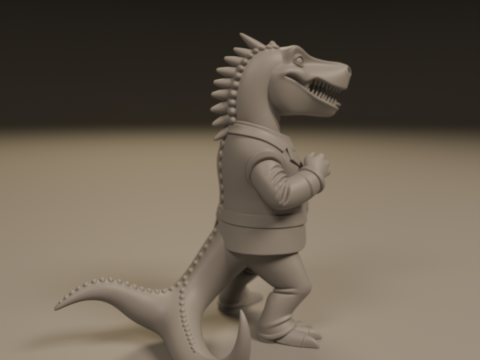 Dinosaur in suit Model Cetak 3D