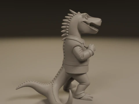 Dinosaur in suit 3D Print Model