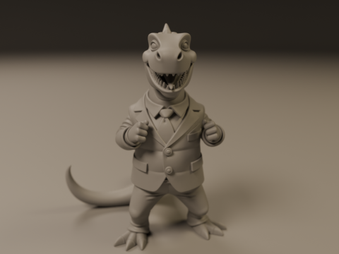 Dinosaur in suit Model Cetak 3D