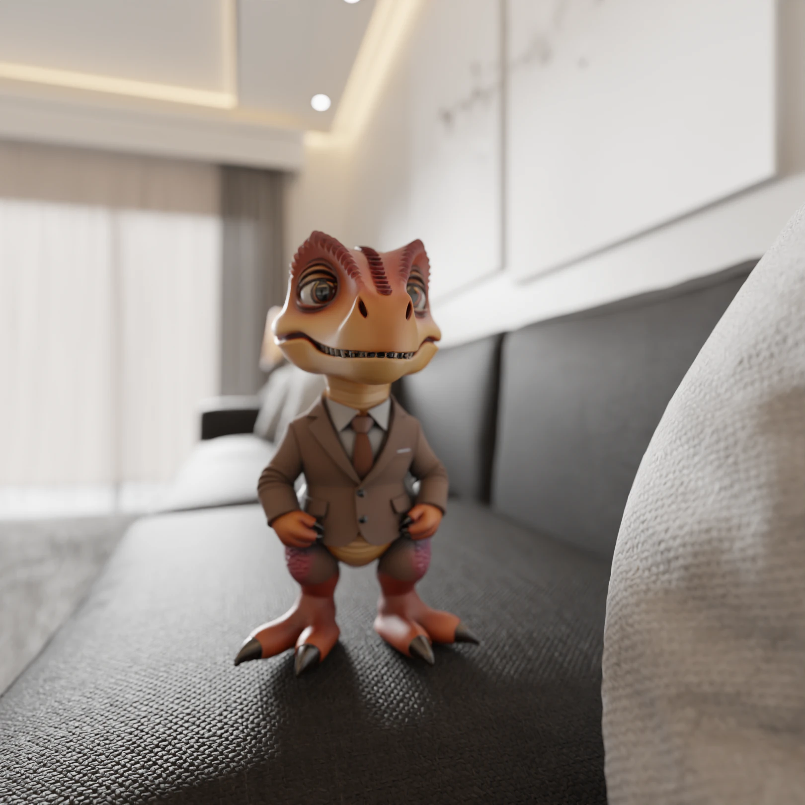 Dinosaur in suit 3D Print Model .c4d .max .obj .3ds .fbx .stl .blend 