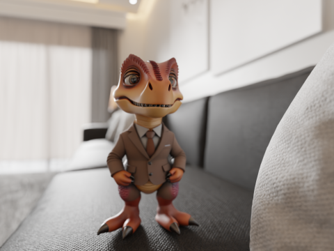 Dinosaur in suit 3D Print Model