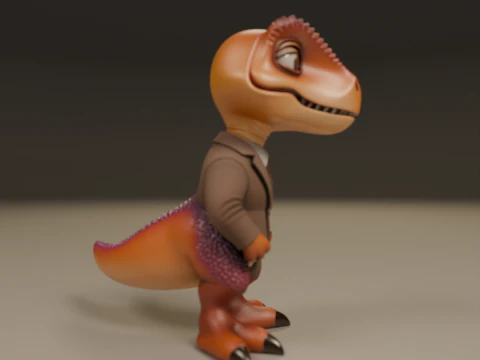 Dinosaur in suit 3D Print Model