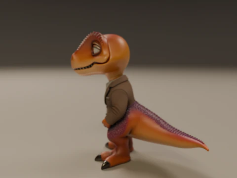 Dinosaur in suit 3D Print Model