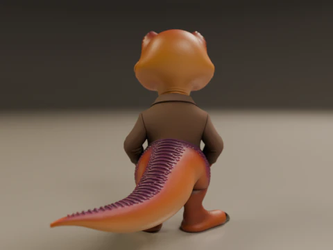 Dinosaur in suit 3D Print Model