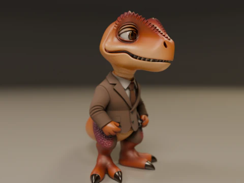 Dinosaur in suit 3D Print Model