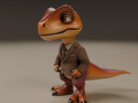 Dinosaur in suit 3D-printmodel