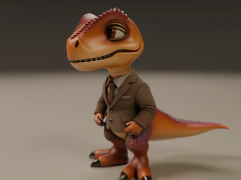 Dinosaur in suit 3D Print Model