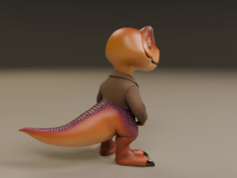 Dinosaur in suit 3D Print Model