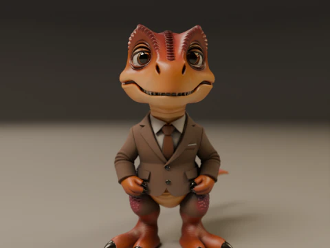 Dinosaur in suit 3D Print Model