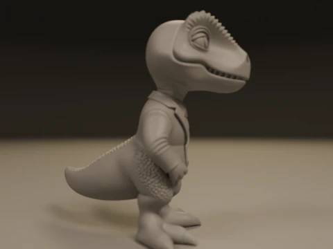 Dinosaur in suit 3D Print Model