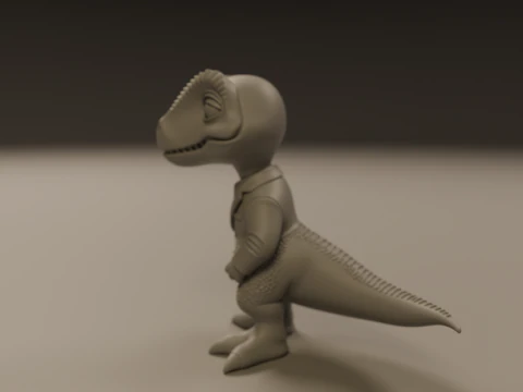 Dinosaur in suit 3D Print Model