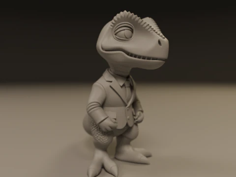 Dinosaur in suit 3D Print Model