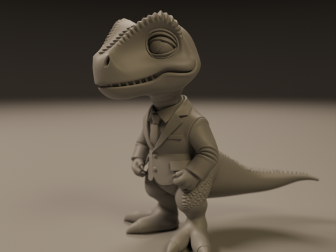 Dinosaur in suit 3D-printmodel