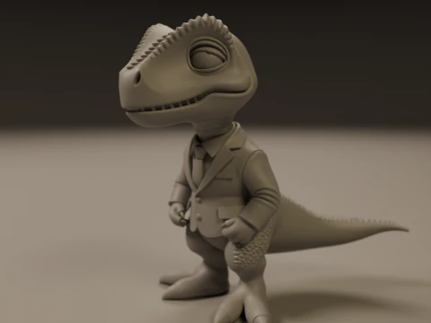 Dinosaur in suit 3D Print Model