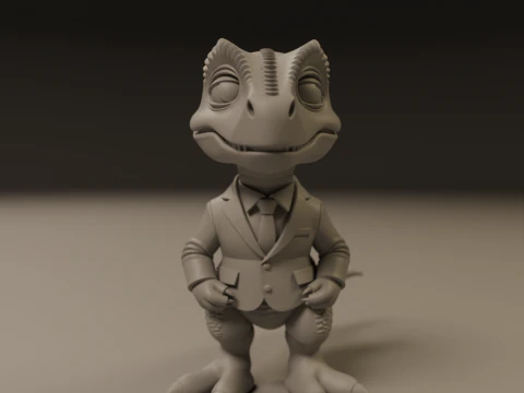 Dinosaur in suit 3D Print Model