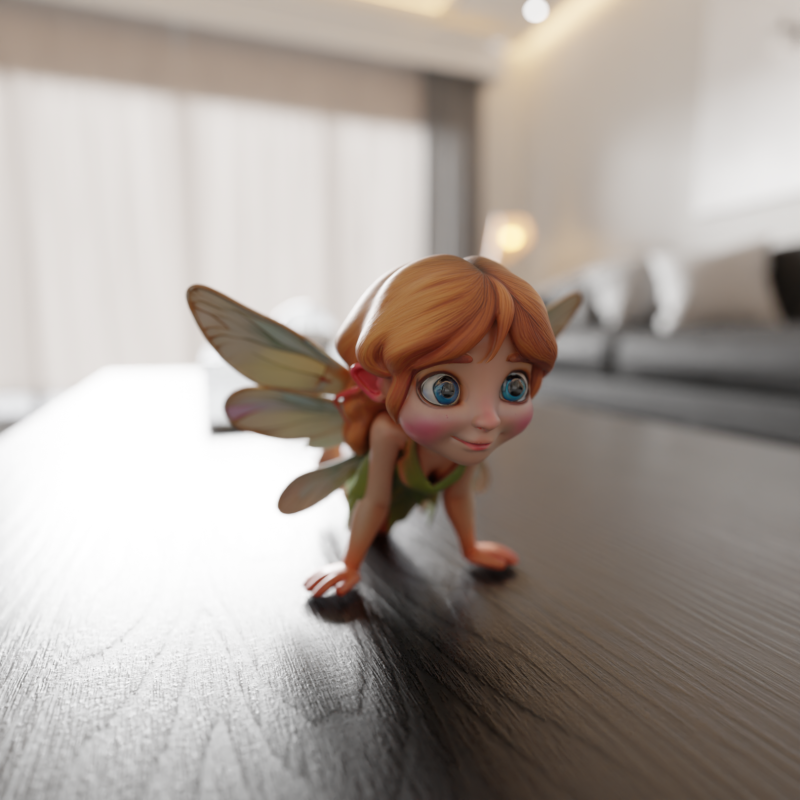 Cute fairy 3D 打印模型 .c4d .max .obj .3ds .fbx .stl .blend 
