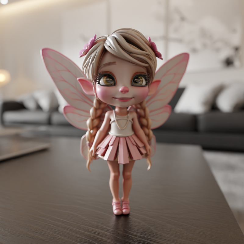 Cute fairy 3D 打印模型 .c4d .max .obj .3ds .fbx .stl .blend 