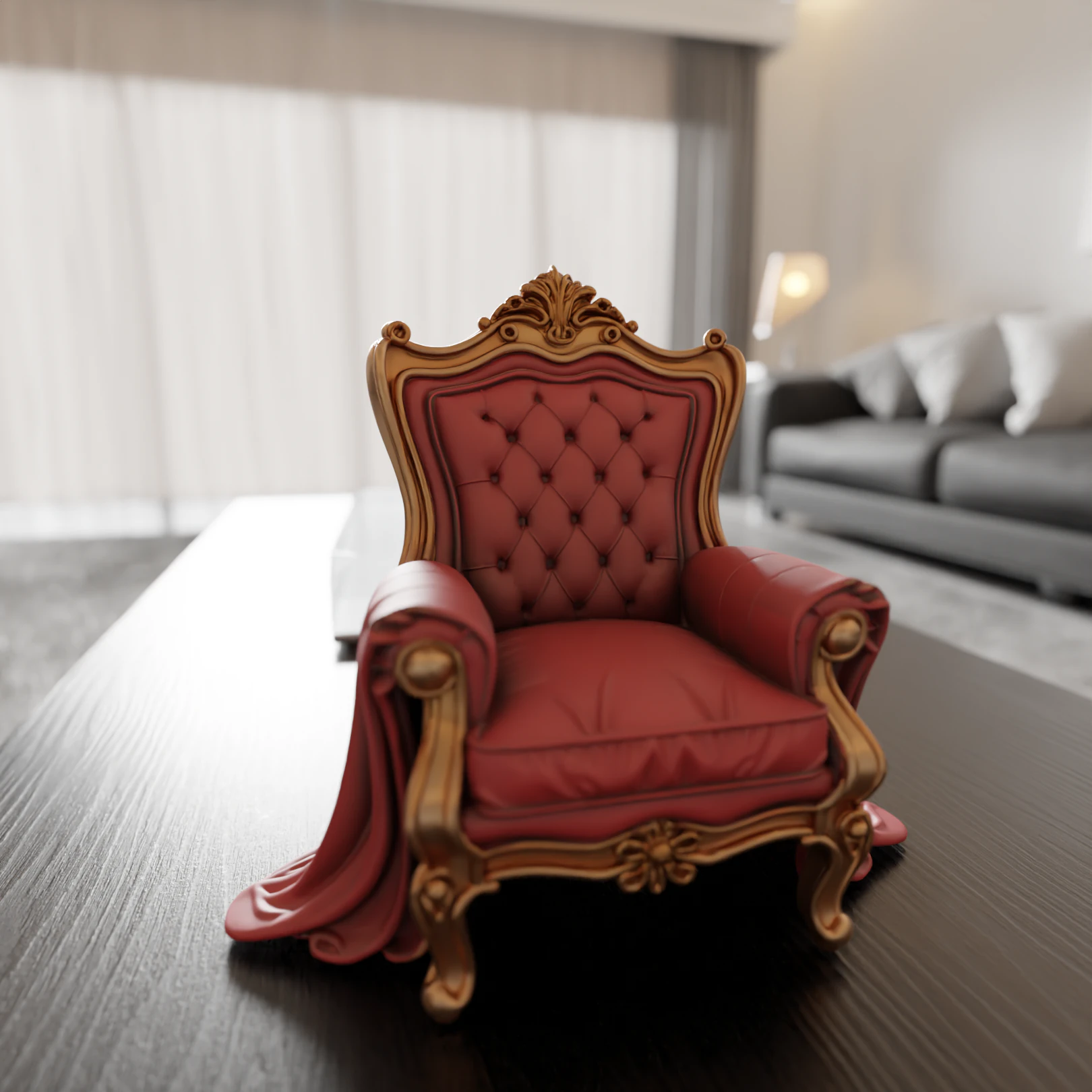 Armchair 3D Print Model .c4d .max .obj .3ds .fbx .stl .blend