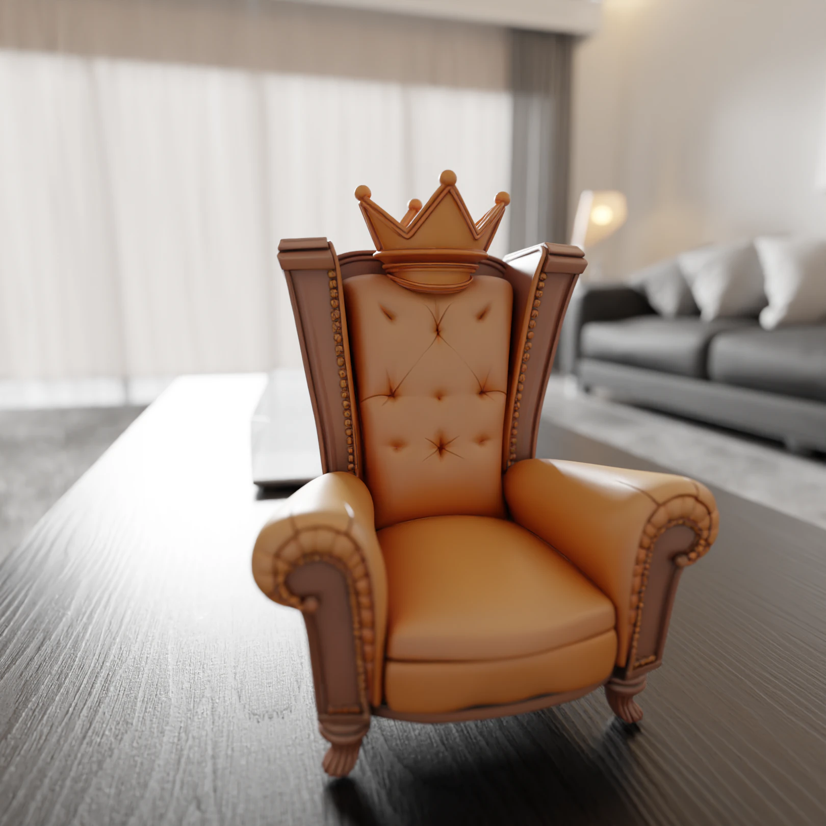Armchair 3D Print Model .c4d .max .obj .3ds .fbx .stl .blend