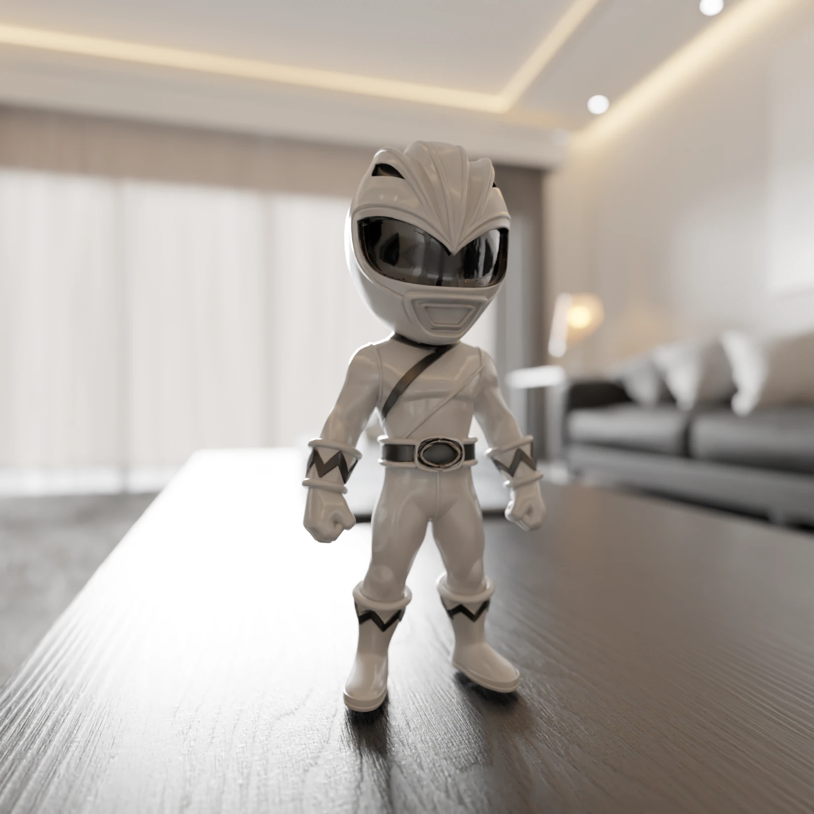 Power rangers white 3D Print Model .c4d .max .obj .3ds .fbx .stl .blend 