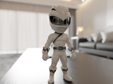 Power Rangersi w kolorze białym Model do druku 3D