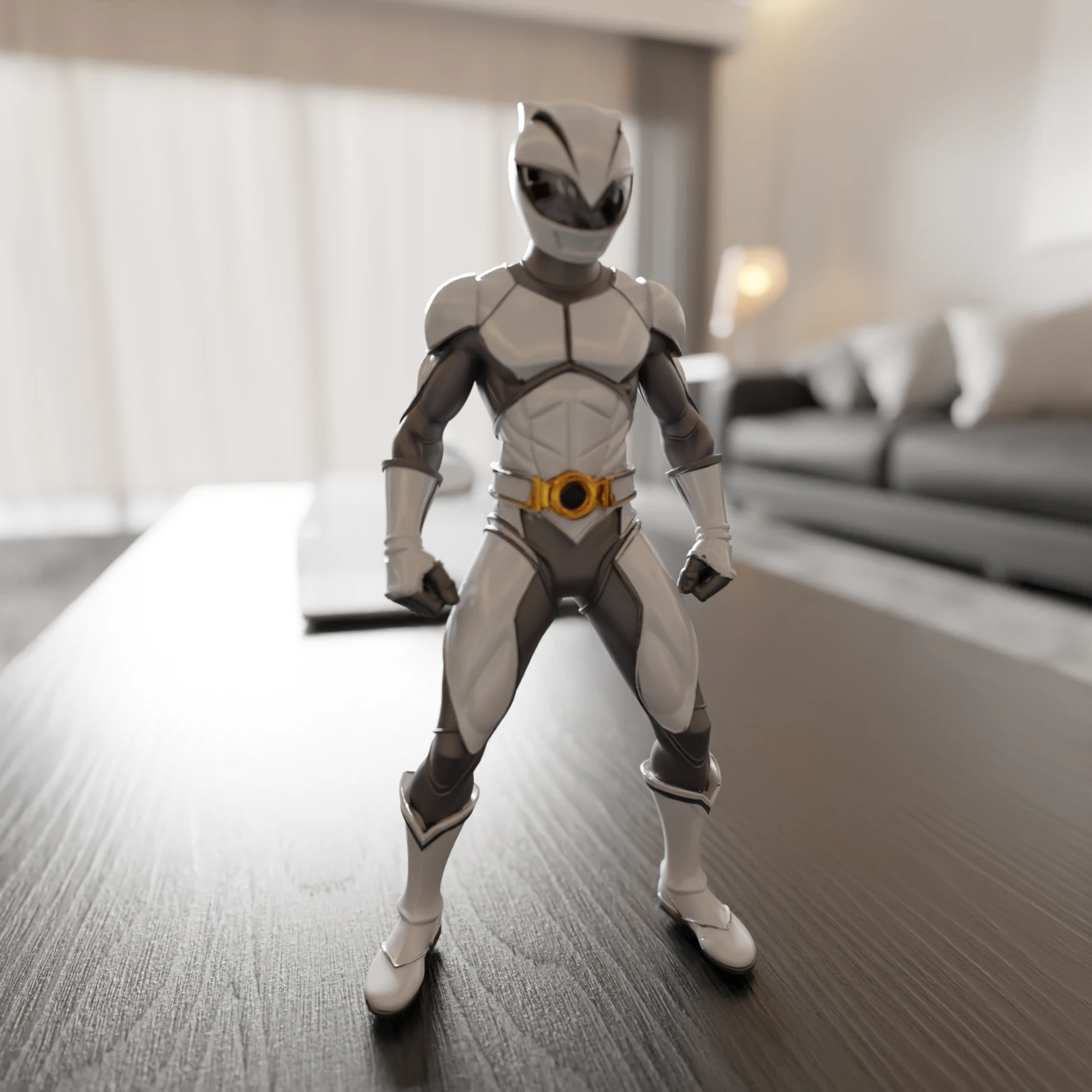 Power rangers white 3D Print Model .c4d .max .obj .3ds .fbx .stl .blend 
