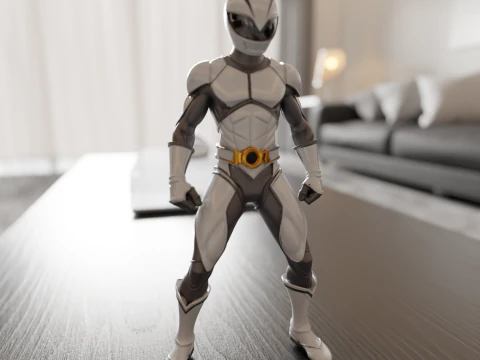 파워레인저 화이트 3D 프린트 모델