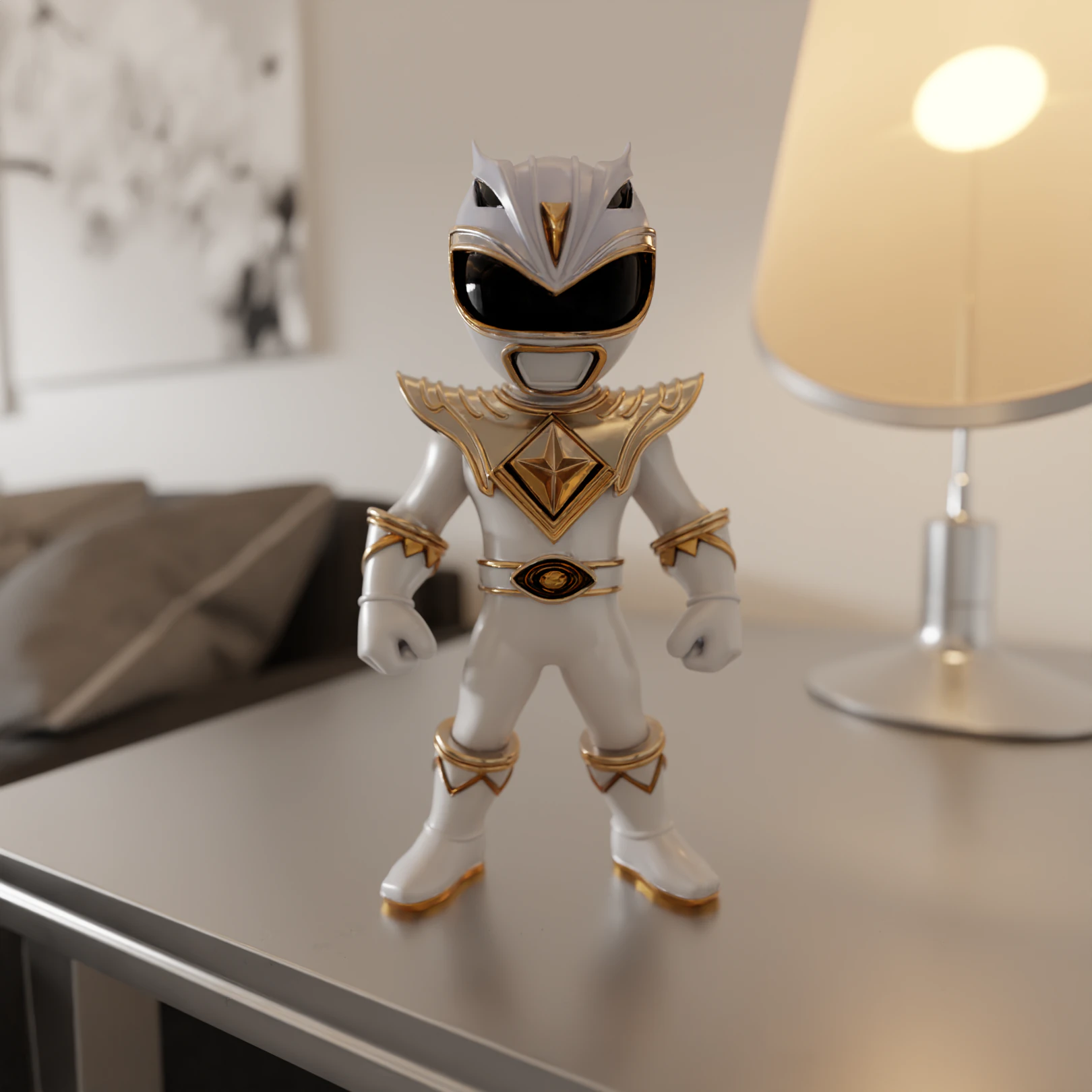 Power rangers white 3D Print Model .c4d .max .obj .3ds .fbx .stl .blend 