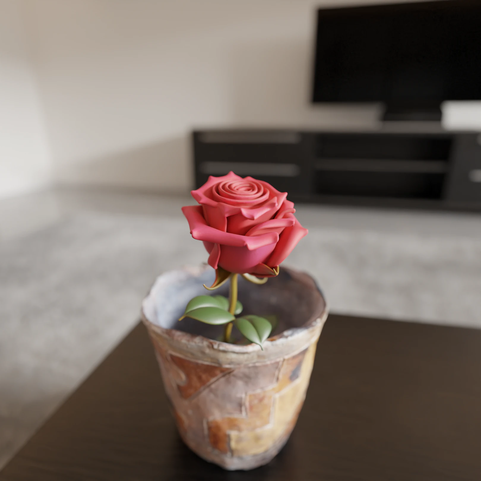Rose flower 3D Print Model .c4d .max .obj .3ds .fbx .stl .blend 