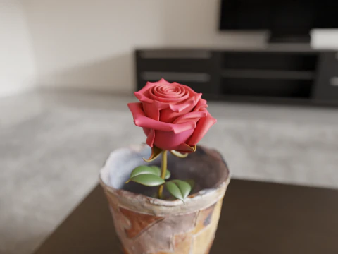 Rosenbl&uuml;te 3D Druckmodell