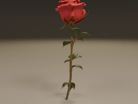 Rose flower 3D Print Model