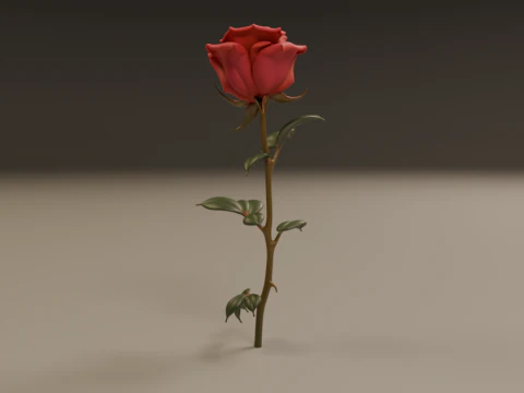 Rose flower 3D Print Model
