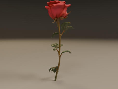 Rose flower 3D Print Model