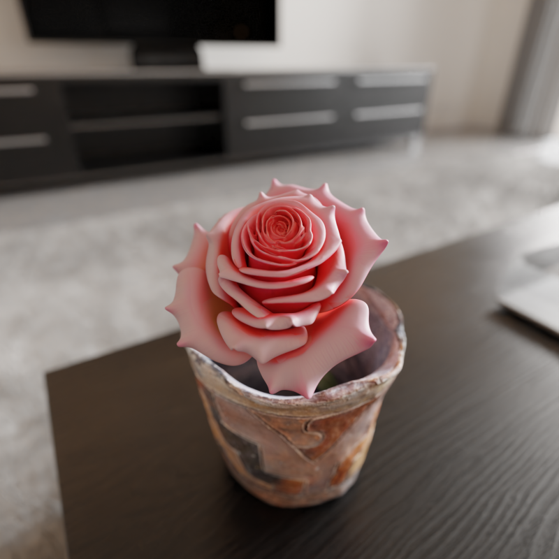 Rose 3Dプリントモデル .c4d .max .obj .3ds .fbx .stl .blend
