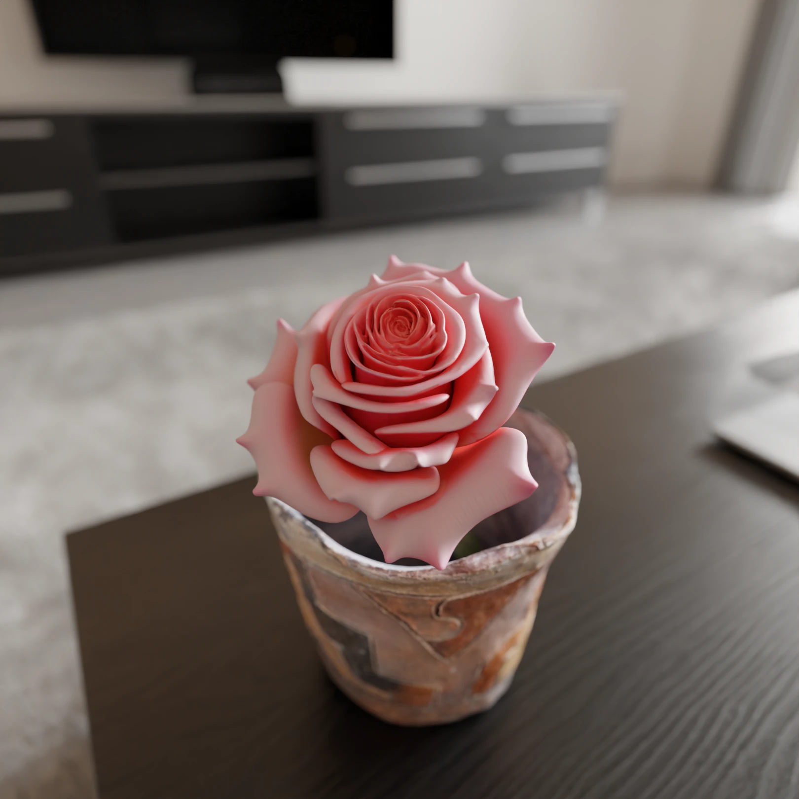 Rose 3D Print Model .c4d .max .obj .3ds .fbx .stl .blend 