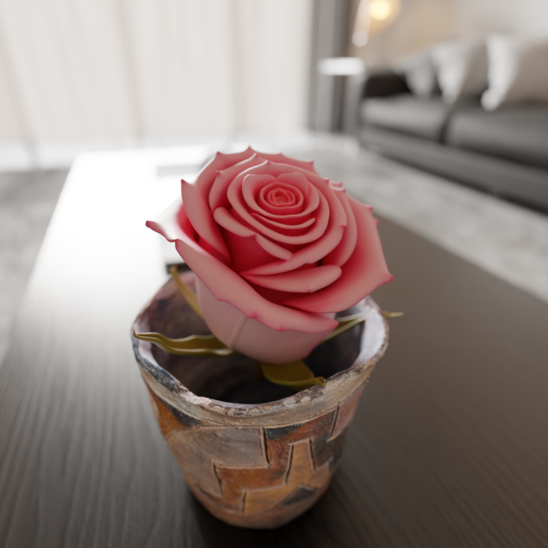 Rose flower 3Dプリントモデル .c4d .max .obj .3ds .fbx .stl .blend