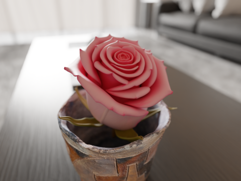 Rose flower 3D Print Model