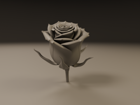 Rose flower 3Dプリントモデル