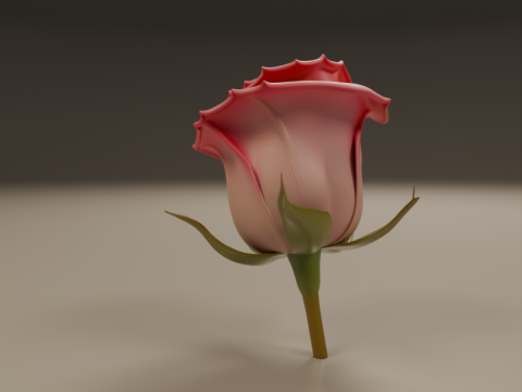 Rose flower 3Dプリントモデル