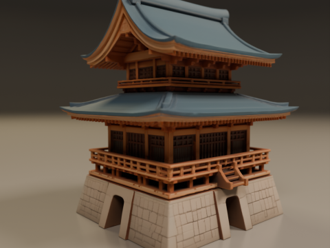 Japanese temple 3D Print Model