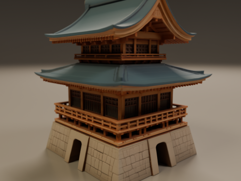 Japanese temple Modello di stampa 3D