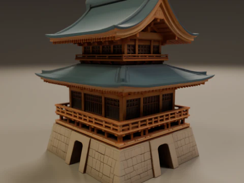 Japanese temple 3D Print Model