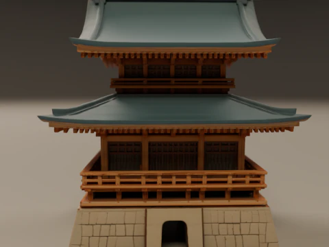 Japanese temple 3D Print Model