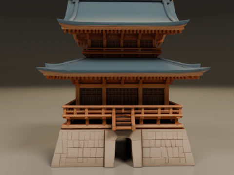Japanese temple 3D Print Model