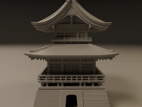Japanese temple 3D Print Model