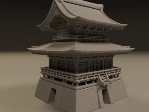 Japanese temple 3D Print Model