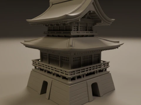 Japanese temple 3D Print Model