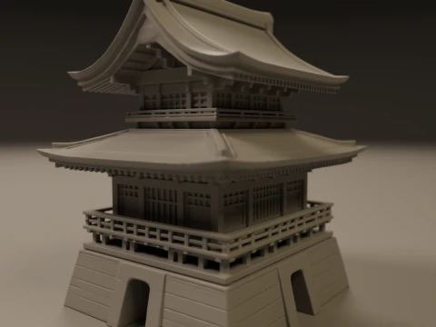 Japanese temple 3D Print Model